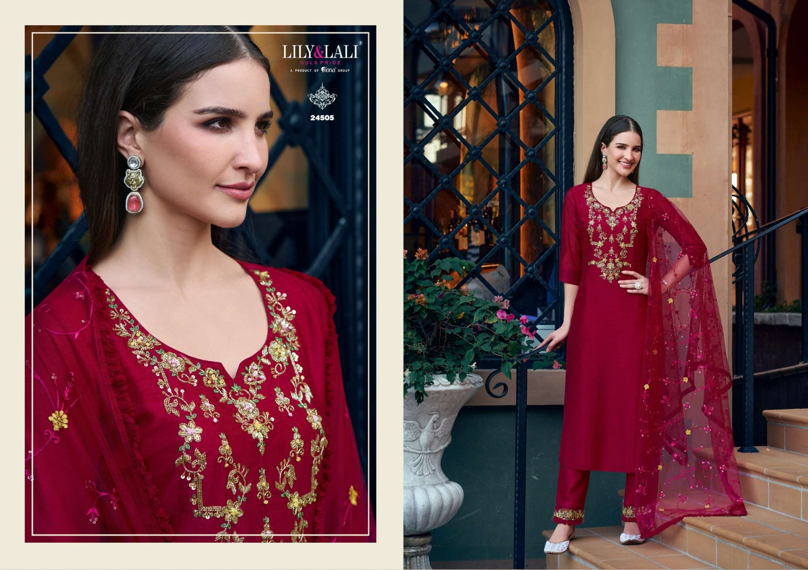 Maria 9 Vol 5 Lily Lali Vichitra Silk Readymade Pant Style Suits Wholesaler India