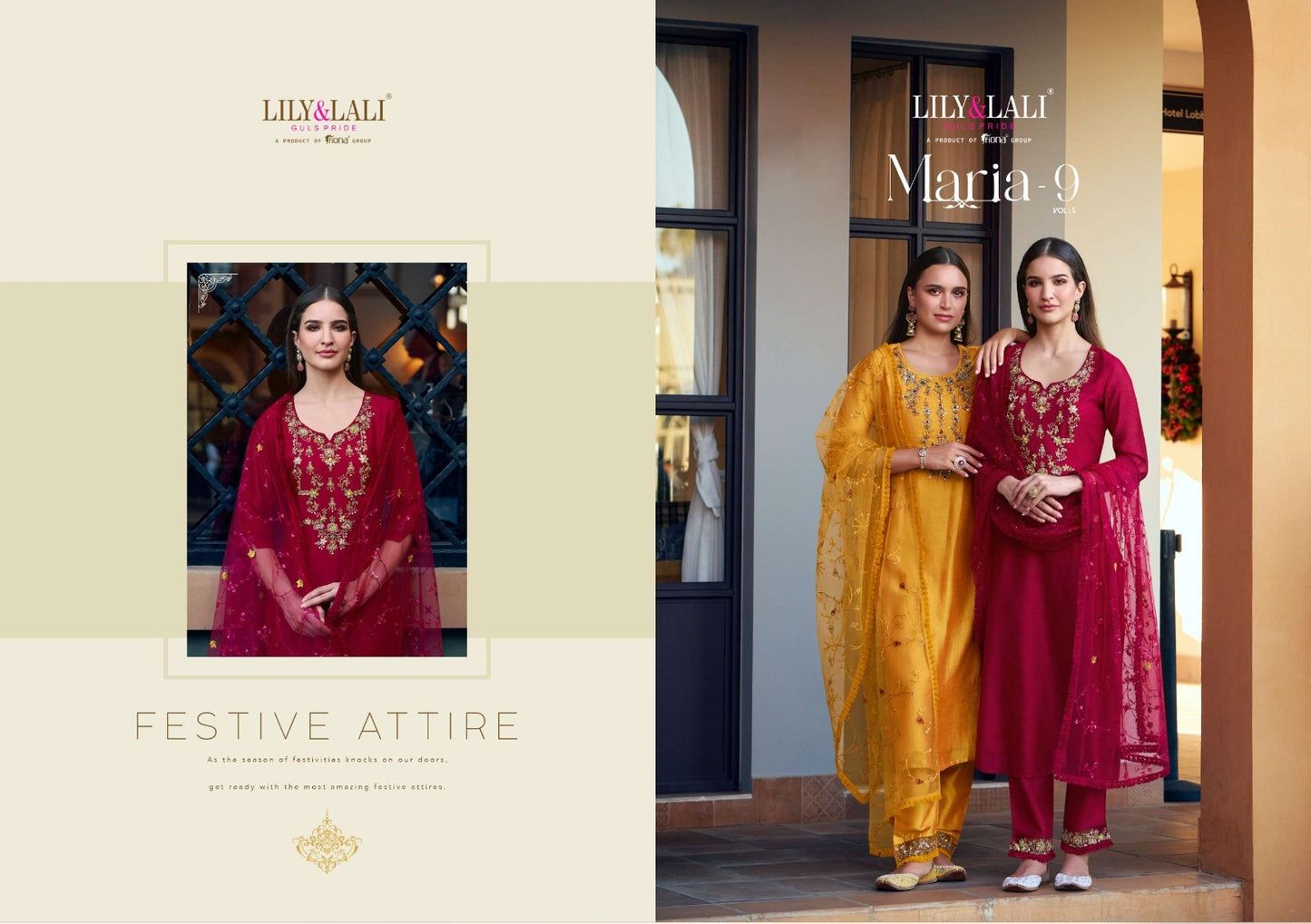 Maria 9 Vol 5 Lily Lali Vichitra Silk Readymade Pant Style Suits Wholesaler India