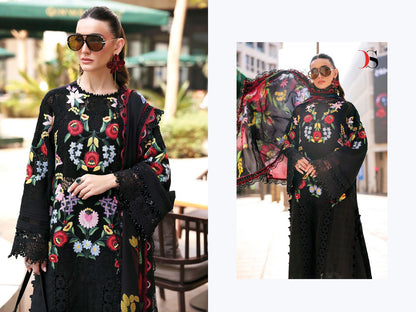 Maria B 3 Nx Premium Embroidered Deepsy Cotton Pakistani Patch Work Suits Wholesaler Ahmedabad