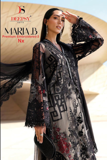 Maria B 3 Nx Premium Embroidered Deepsy Cotton Pakistani Patch Work Suits Wholesaler Ahmedabad