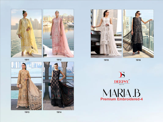 Maria B 4 Premium Embroidered Deepsy Cotton Pakistani Patch Work Suits Supplier Ahmedabad