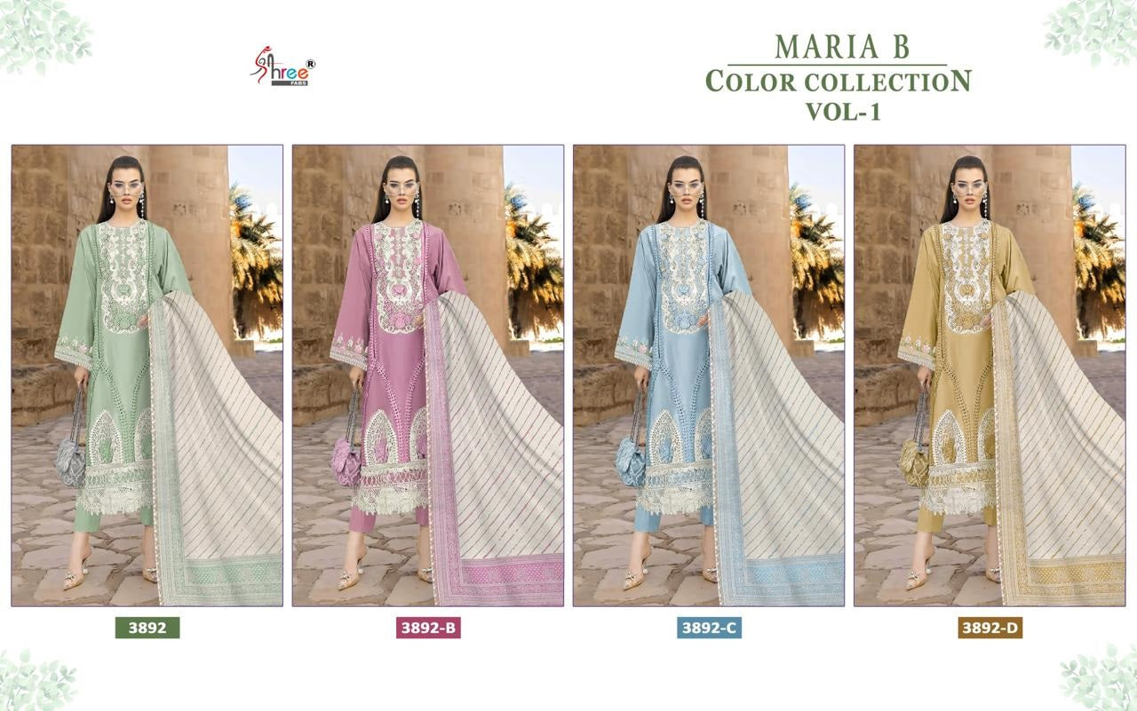 Maria B Color Collection Vol 1 Shree Fabs Pure Cotton Pakistani Salwar Suits Manufacturer