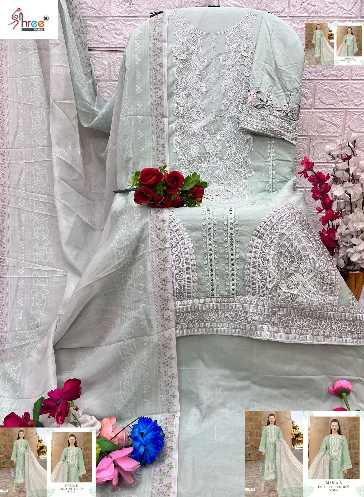 Maria B Color Collection Vol 1 Shree Fabs Pure Cotton Pakistani Salwar Suits Manufacturer