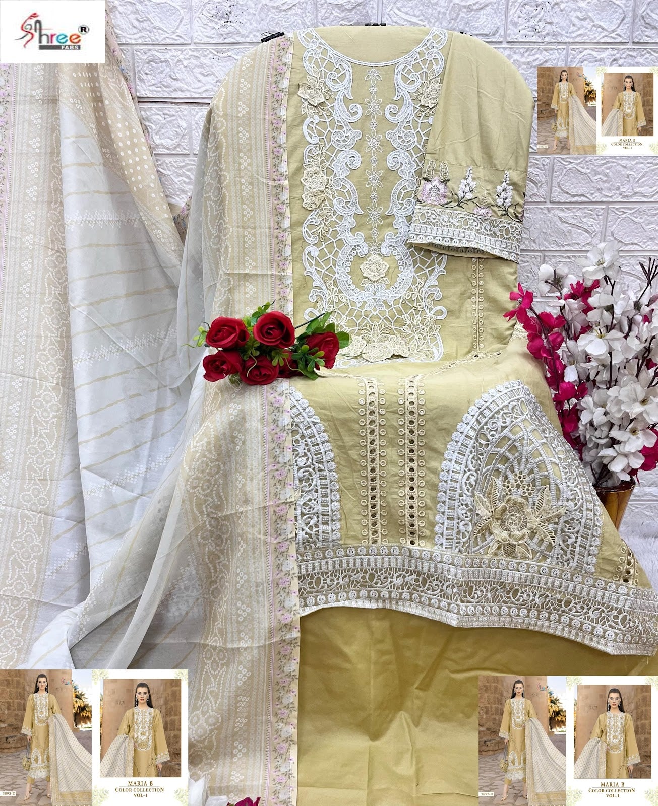 Maria B Color Collection Vol 1 Shree Fabs Pure Cotton Pakistani Salwar Suits Manufacturer