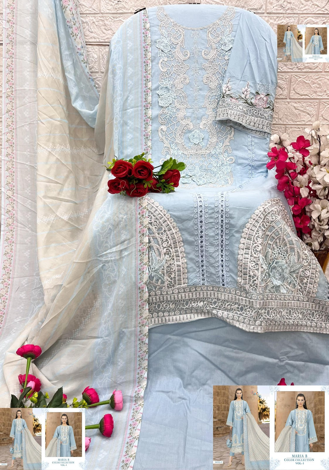 Maria B Color Collection Vol 1 Shree Fabs Pure Cotton Pakistani Salwar Suits Manufacturer