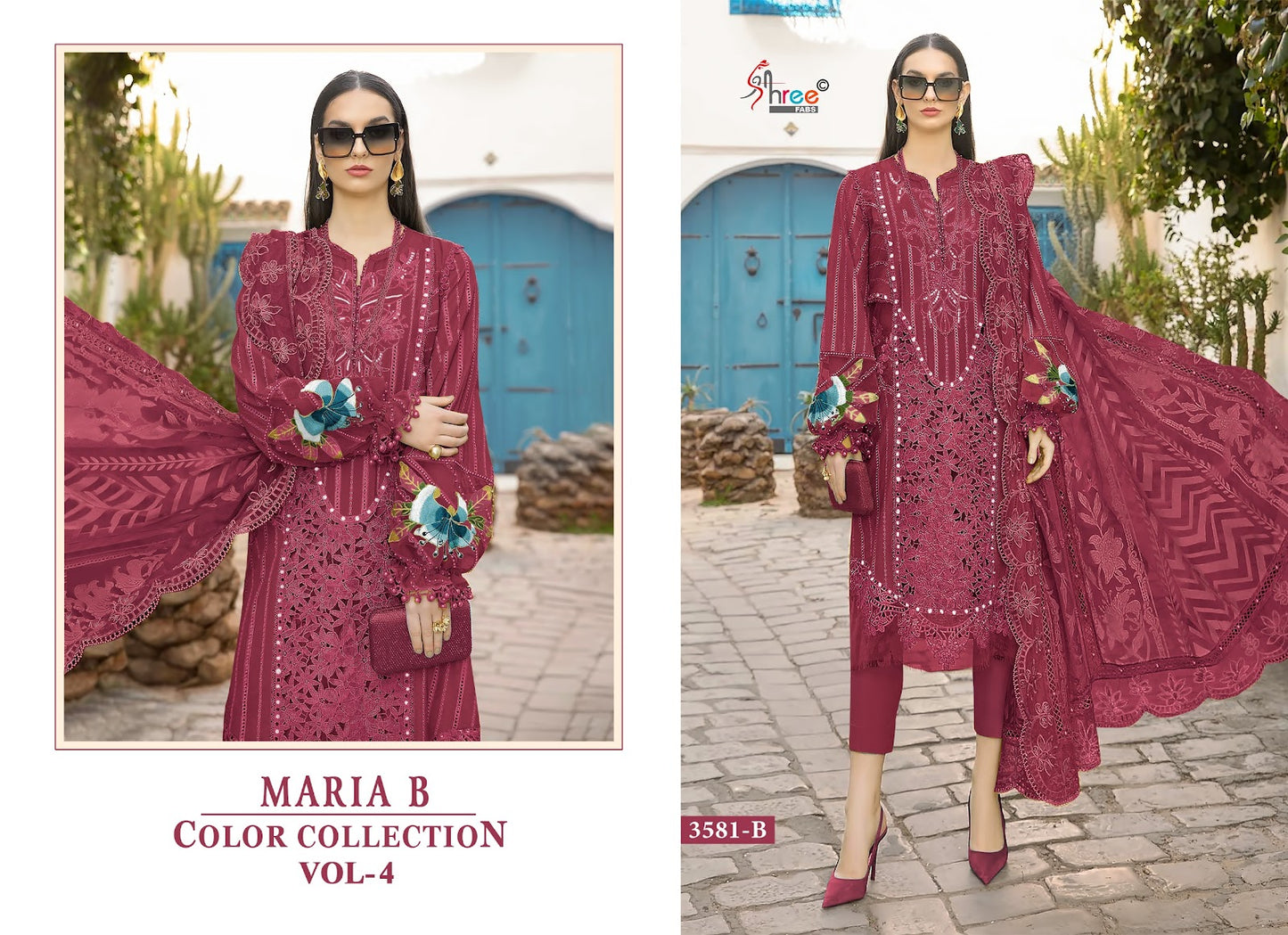 Maria B Color Collection Vol 4 Shree Fabs Pure Cotton Pakistani Salwar Suits Supplier Gujarat