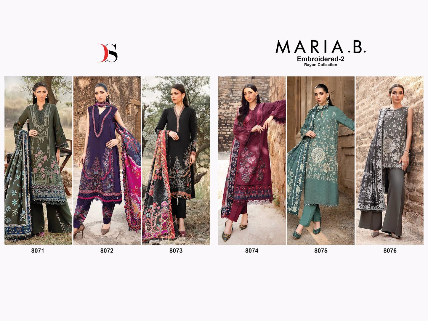 Maria B Embroidered 2 Rayon Collection Deepsy Pakistani Salwar Suits Exporter Ahmedabad