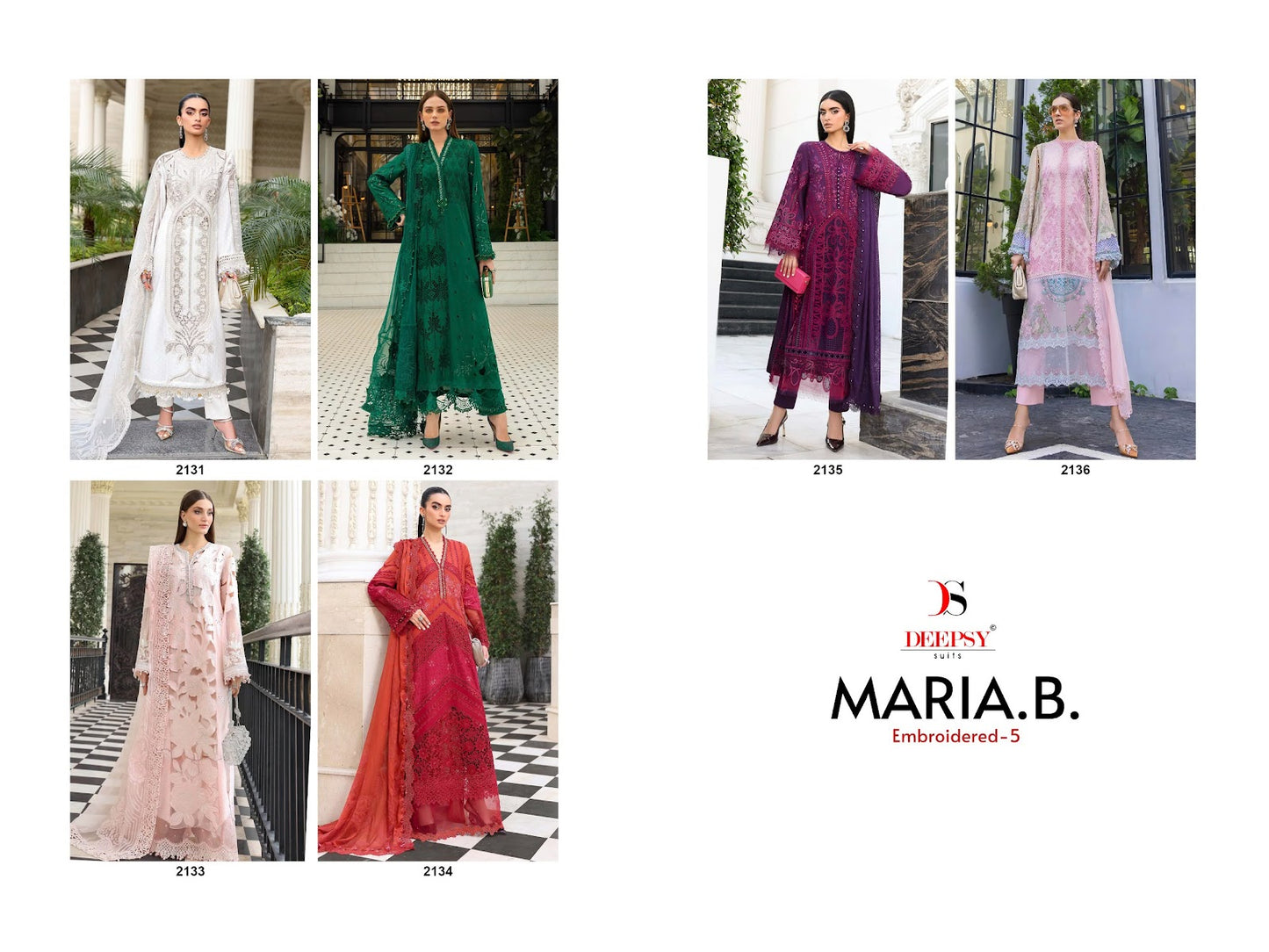 Maria B Embroidered 5 Deepsy Cotton Pakistani Patch Work Suits Supplier Ahmedabad