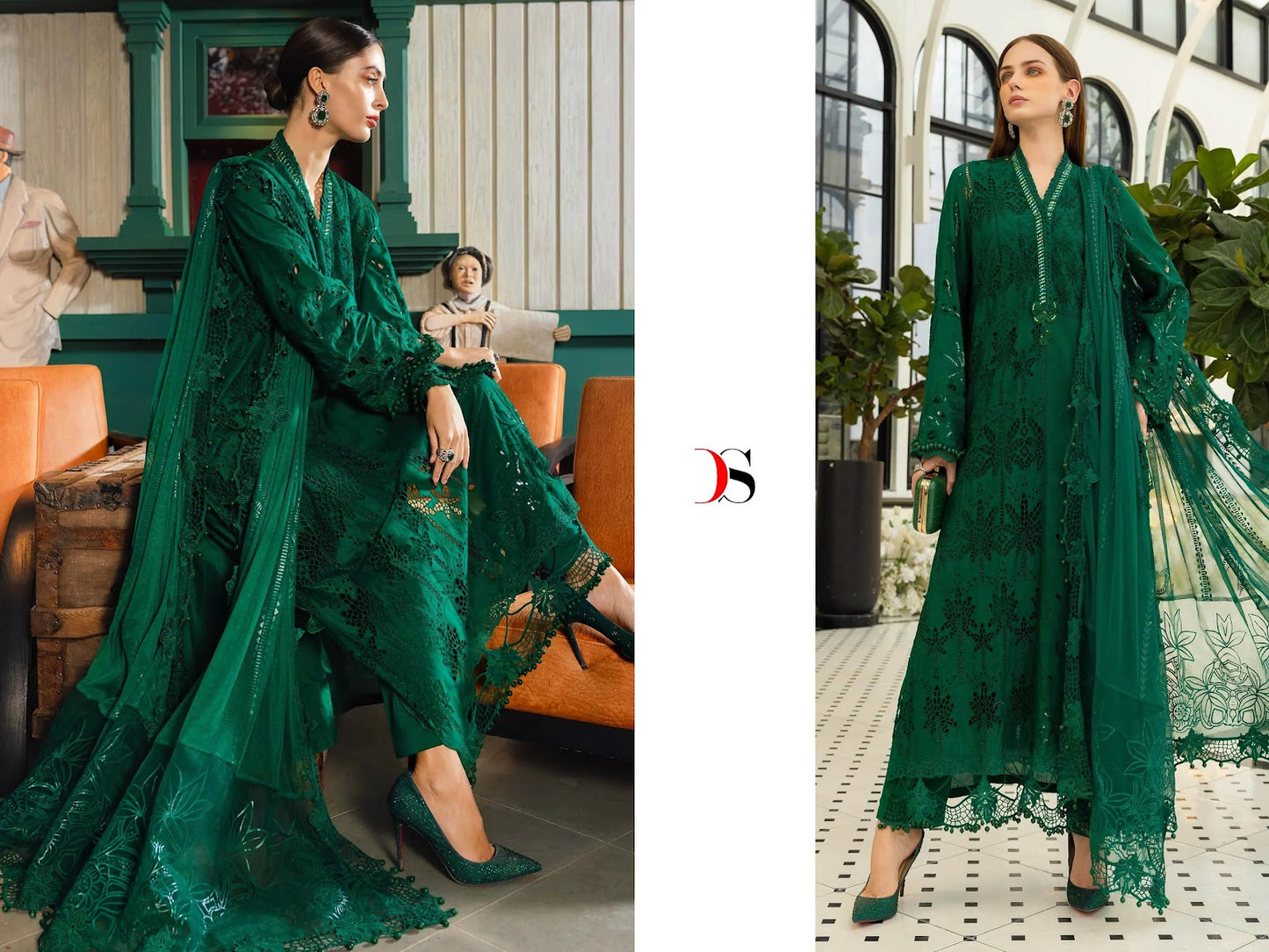 Maria B Embroidered 5 Deepsy Cotton Pakistani Patch Work Suits Supplier Ahmedabad