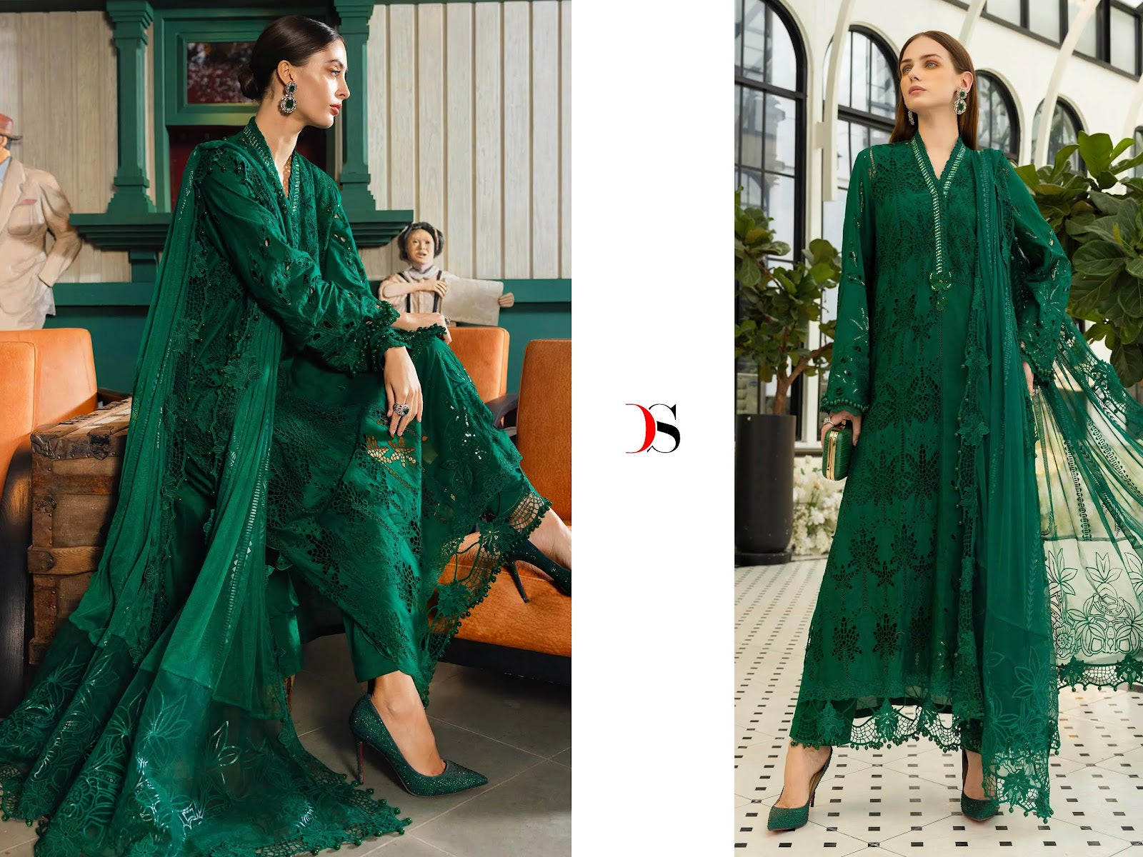 Maria B Embroidered 5 Deepsy Cotton Pakistani Patch Work Suits Supplier Ahmedabad