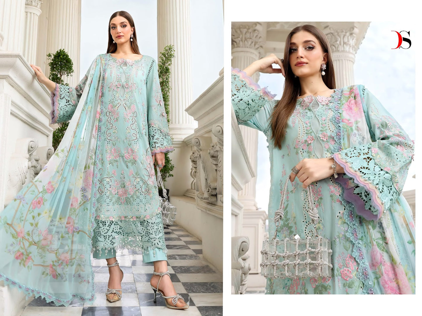 Maria B Embroidered 6 Deepsy Cotton Pakistani Patch Work Suits Wholesale