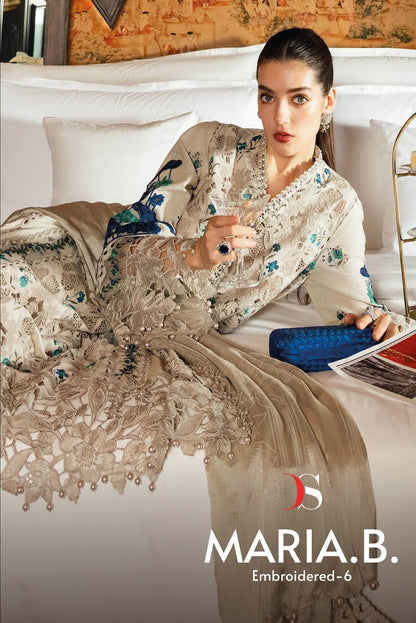 Maria B Embroidered 6 Deepsy Cotton Pakistani Patch Work Suits Wholesale