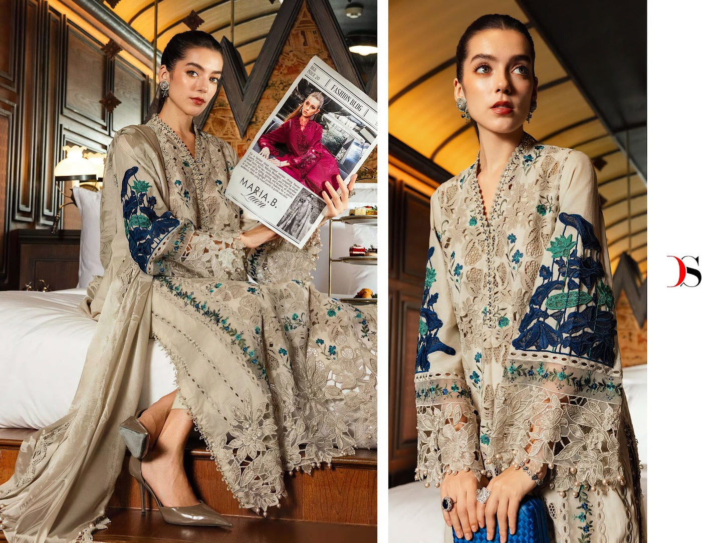 Maria B Embroidered 6 Deepsy Cotton Pakistani Patch Work Suits Wholesale