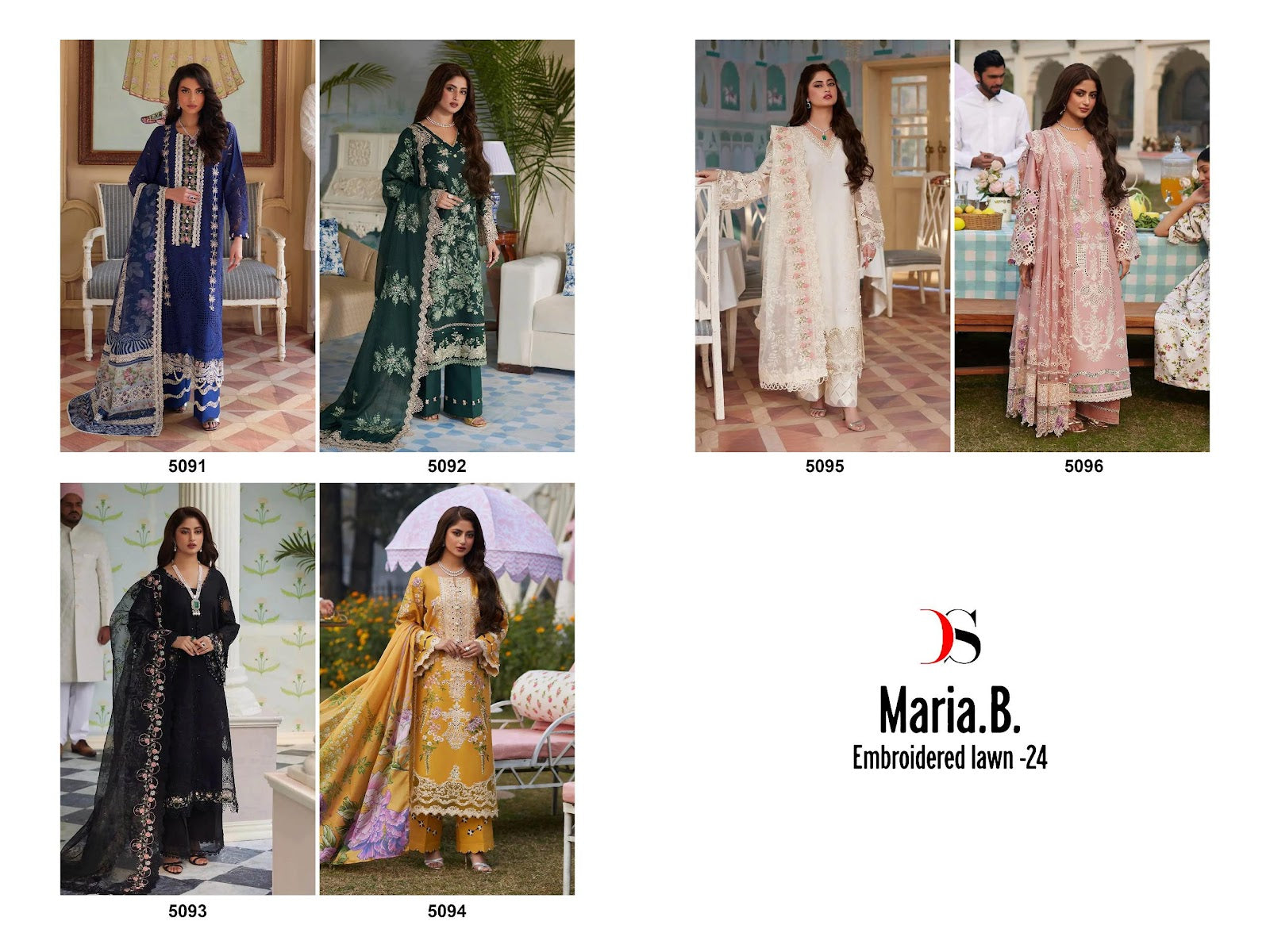 Maria B Embroidered Lawn 24 Deepsy Cotton Pakistani Salwar Suits
