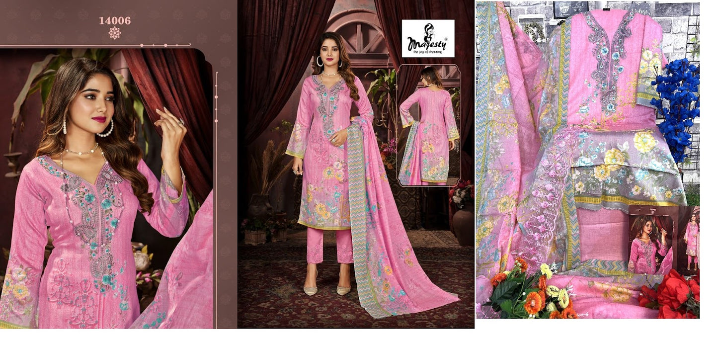 Maria B Lawn Vol 14 Majesty Jaam Cotton Pakistani Patch Work Suits Supplier