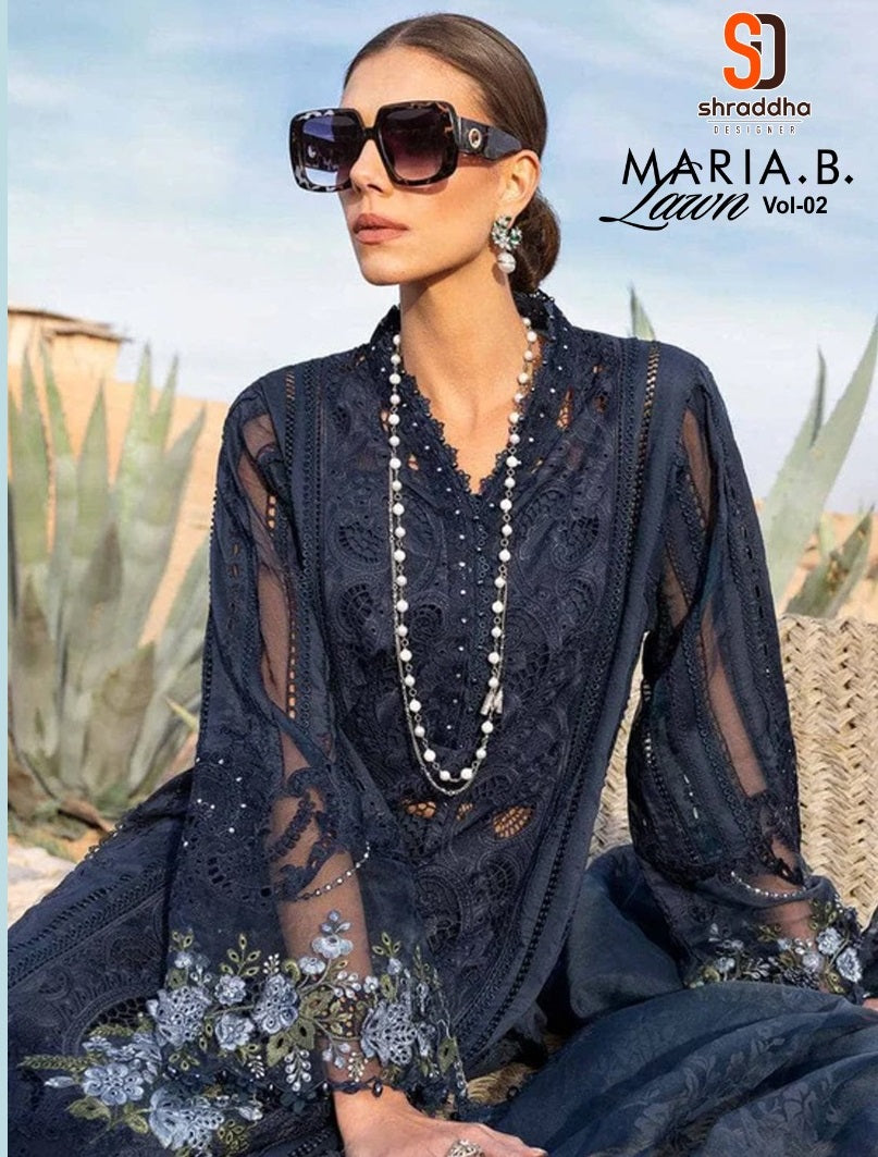 Maria B Lawn Vol 2 Shraddha Designer Pure Cotton Pakistani Salwar Suits Supplier Gujarat