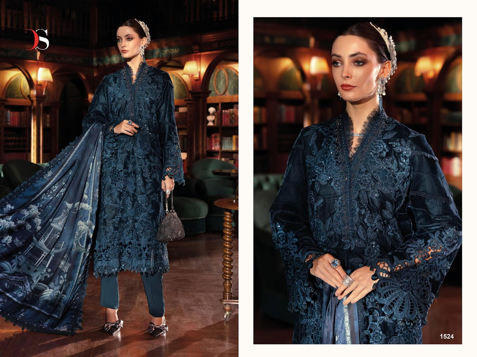 Maria B Luxe 25-2 Deepsy Viscose Rayon Pakistani Patch Work Suits Exporter Gujarat