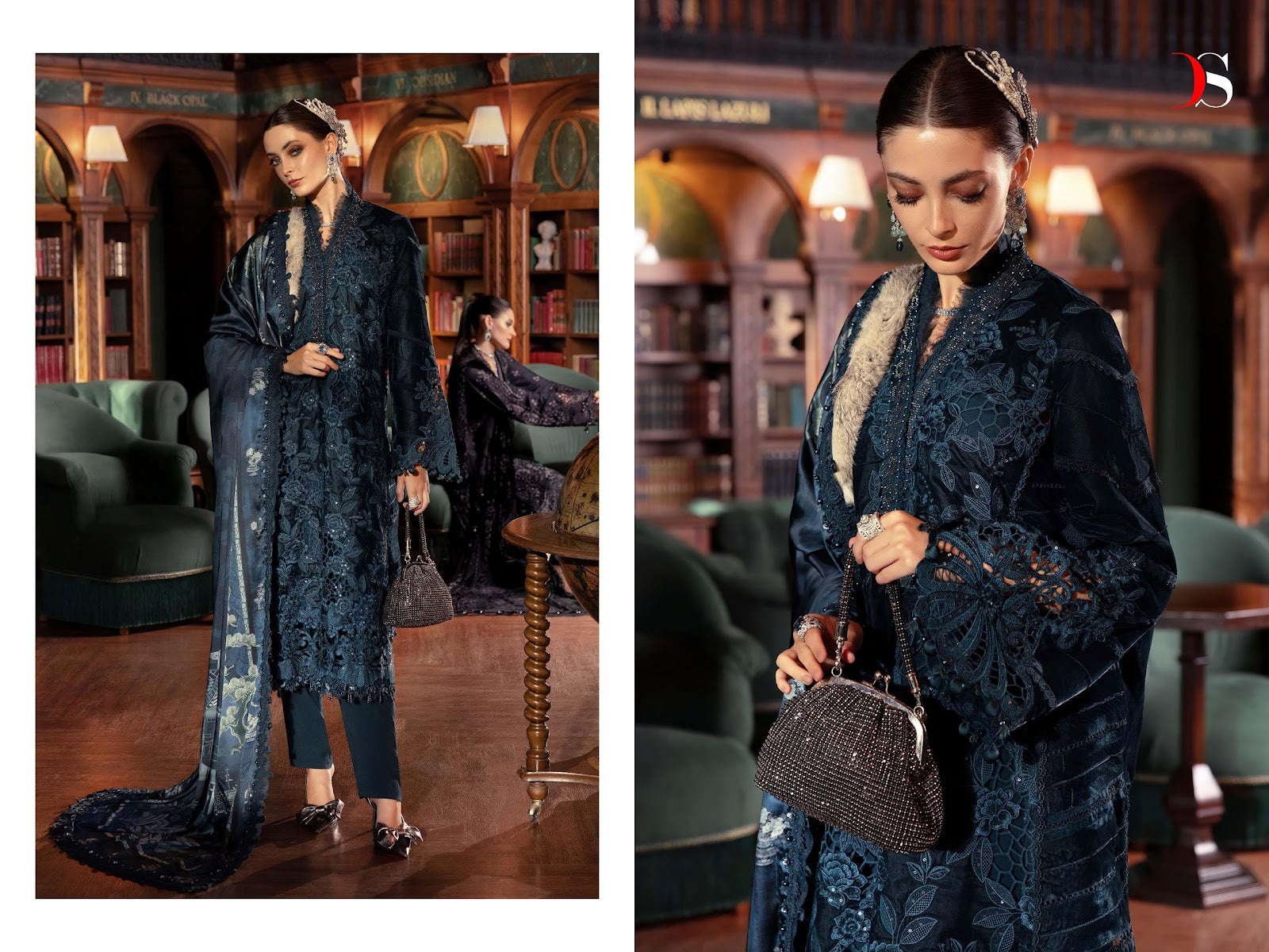 Maria B Luxe 25-2 Deepsy Viscose Rayon Pakistani Patch Work Suits Exporter Gujarat