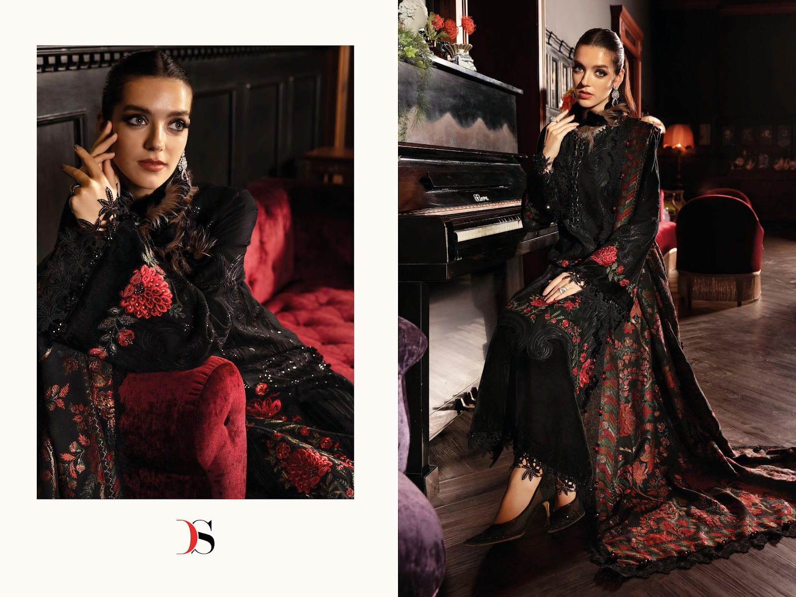 Maria B Luxe 25-2 Deepsy Viscose Rayon Pakistani Patch Work Suits Exporter Gujarat