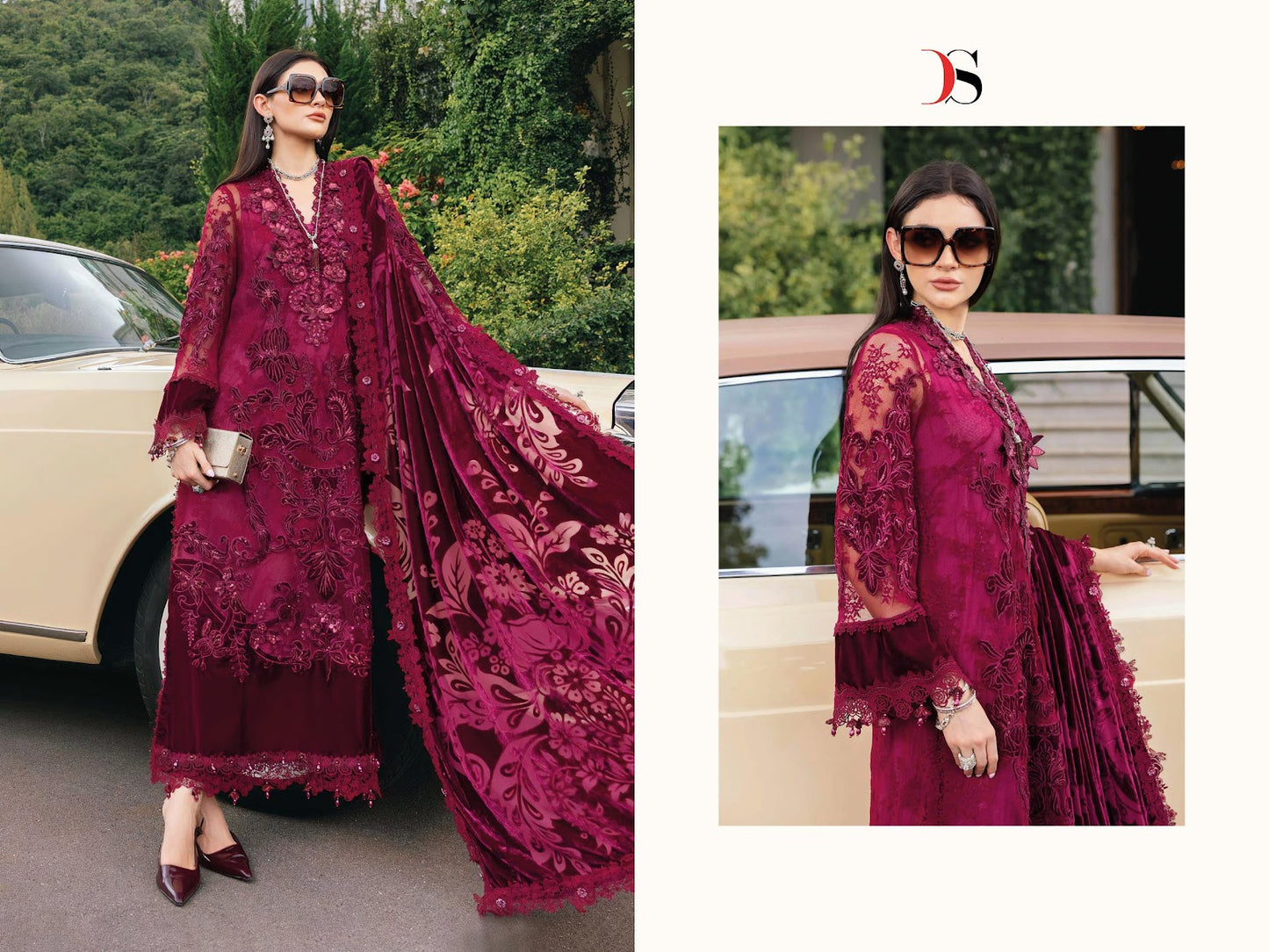 Maria B Luxe 25-2 Deepsy Viscose Rayon Pakistani Patch Work Suits Exporter Gujarat