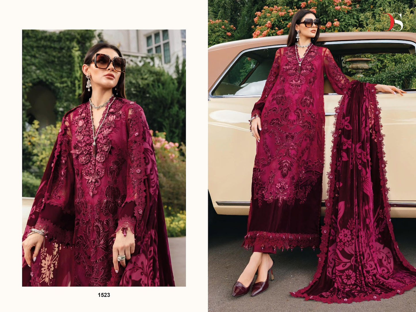 Maria B Luxe 25-2 Deepsy Viscose Rayon Pakistani Patch Work Suits Exporter Gujarat