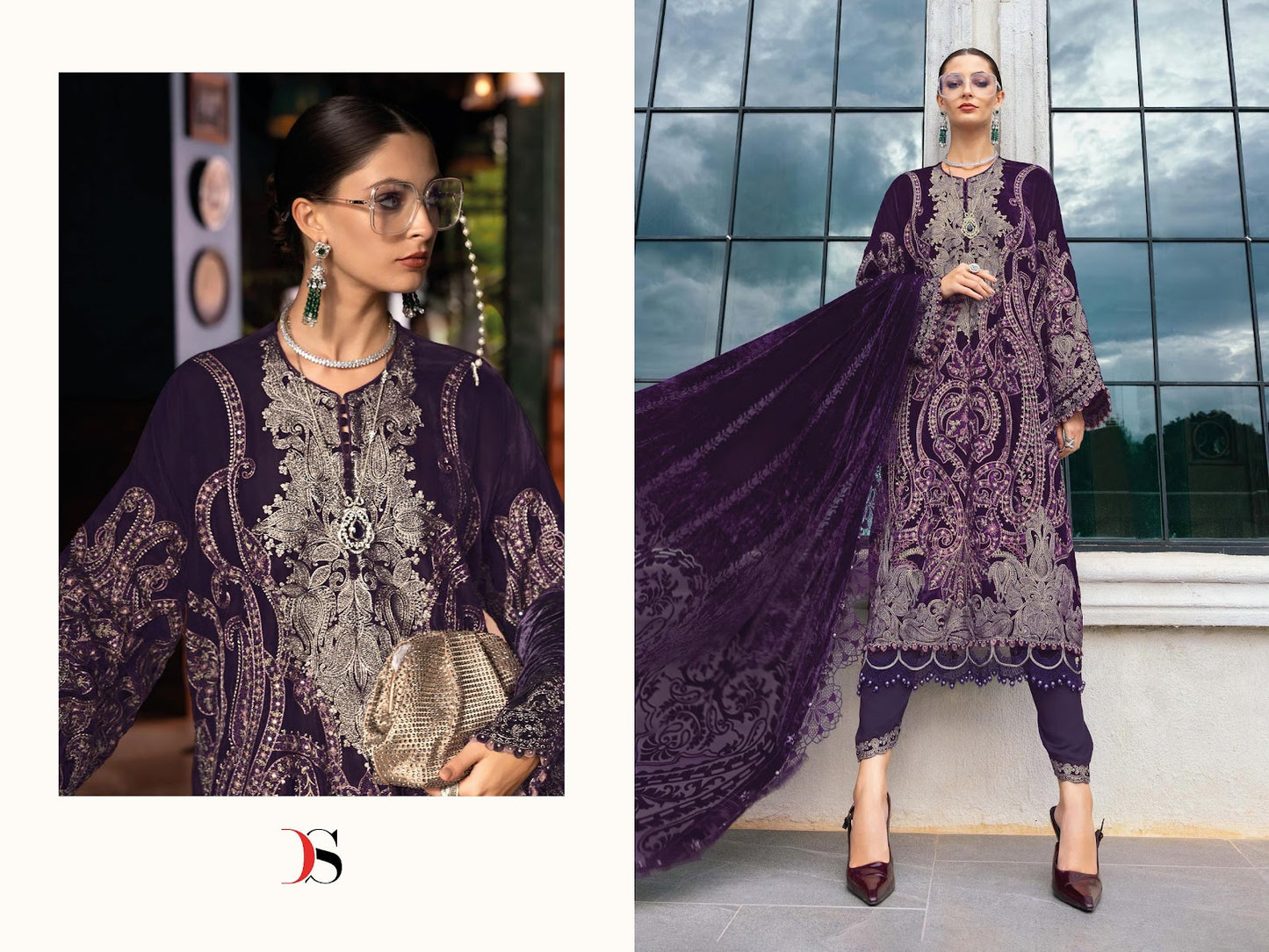 Maria B Luxe 25 Deepsy Viscose Rayon Pakistani Patch Work Suits Exporter India