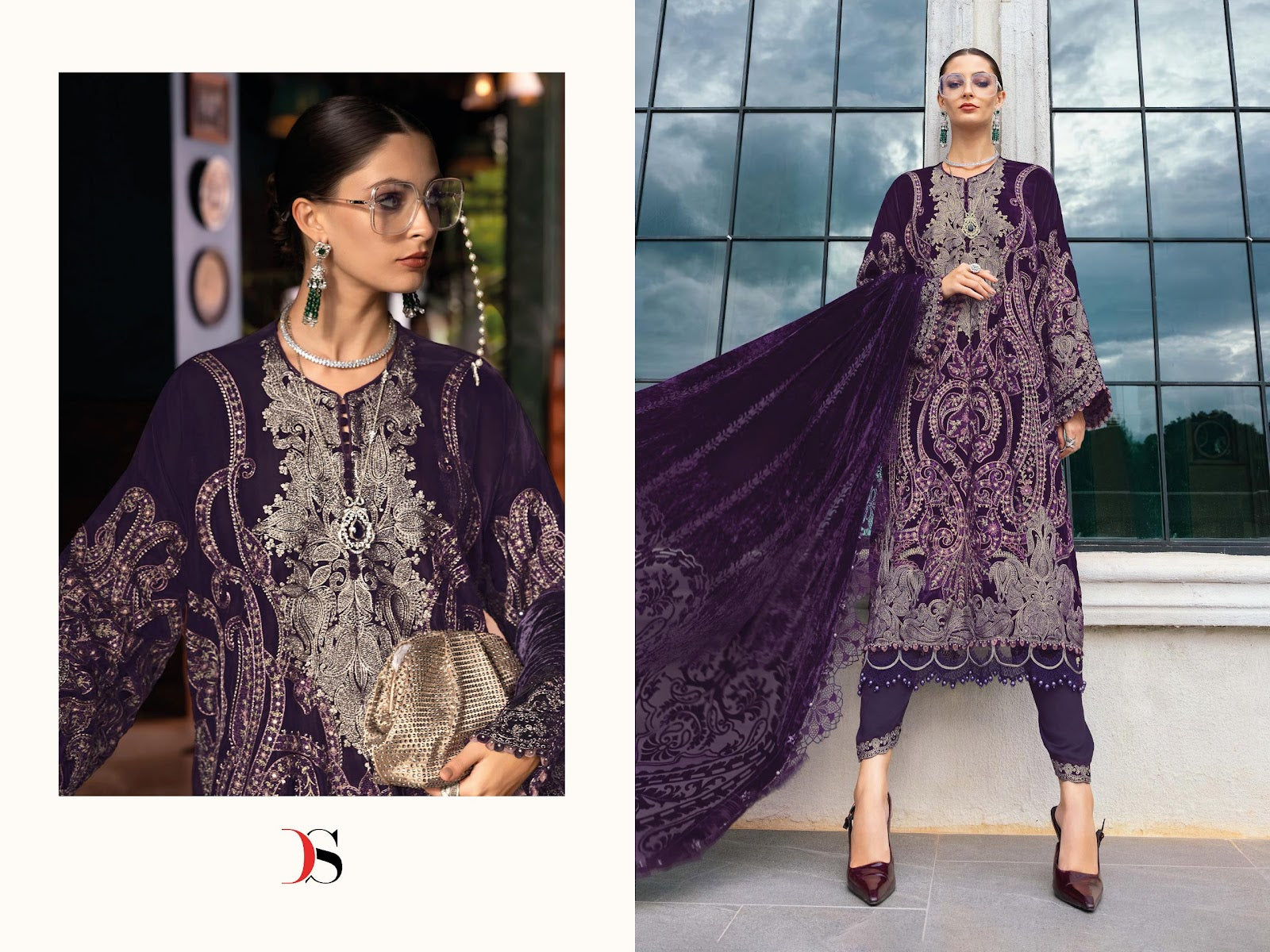 Maria B Luxe 25 Deepsy Viscose Rayon Pakistani Patch Work Suits Exporter India