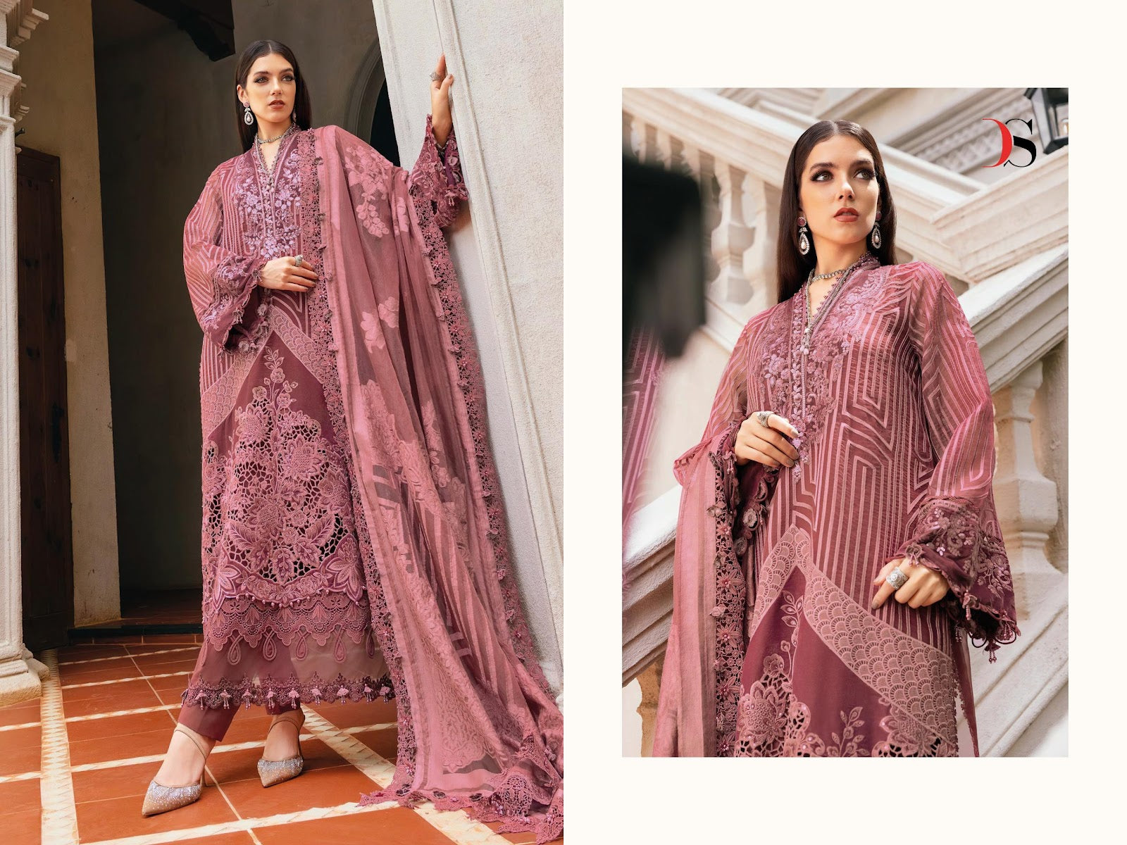 Maria B Luxe 25 Deepsy Viscose Rayon Pakistani Patch Work Suits Exporter India