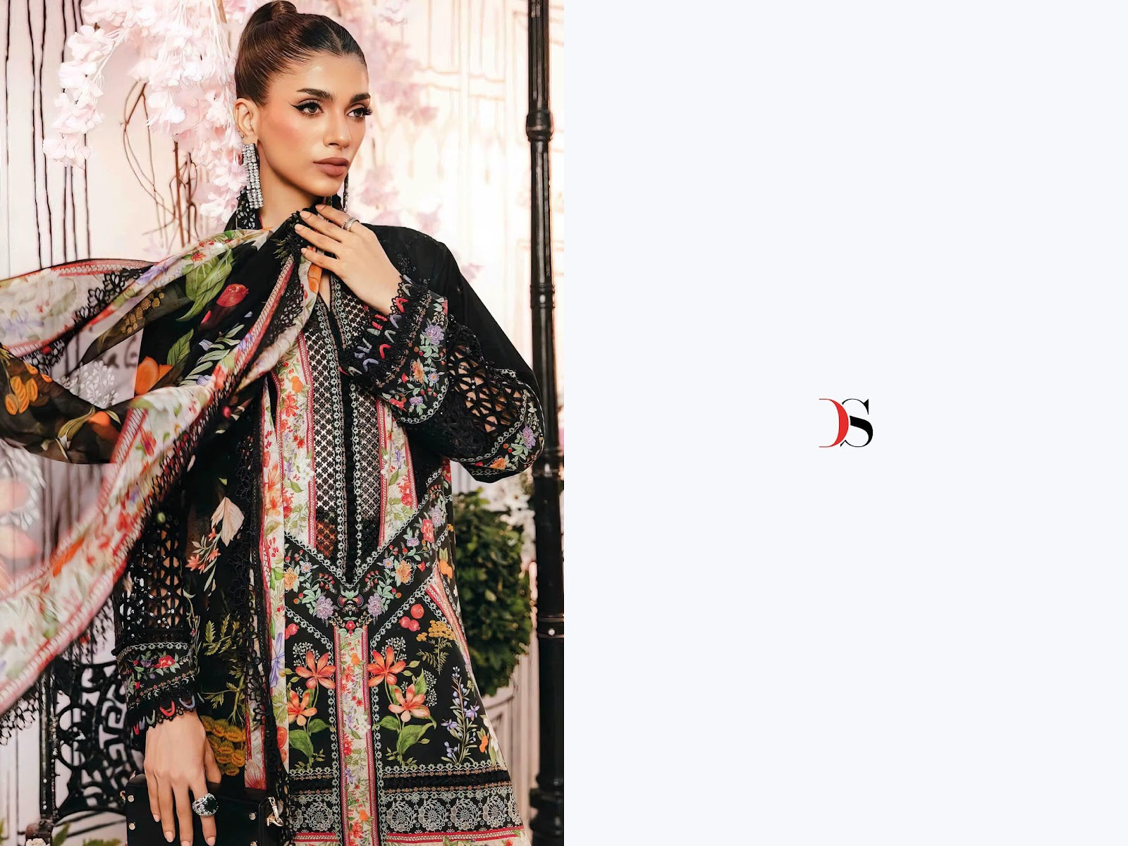 Maria B M Print 25-3 Deepsy Cotton Pakistani Patch Work Suits Manufacturer Gujarat