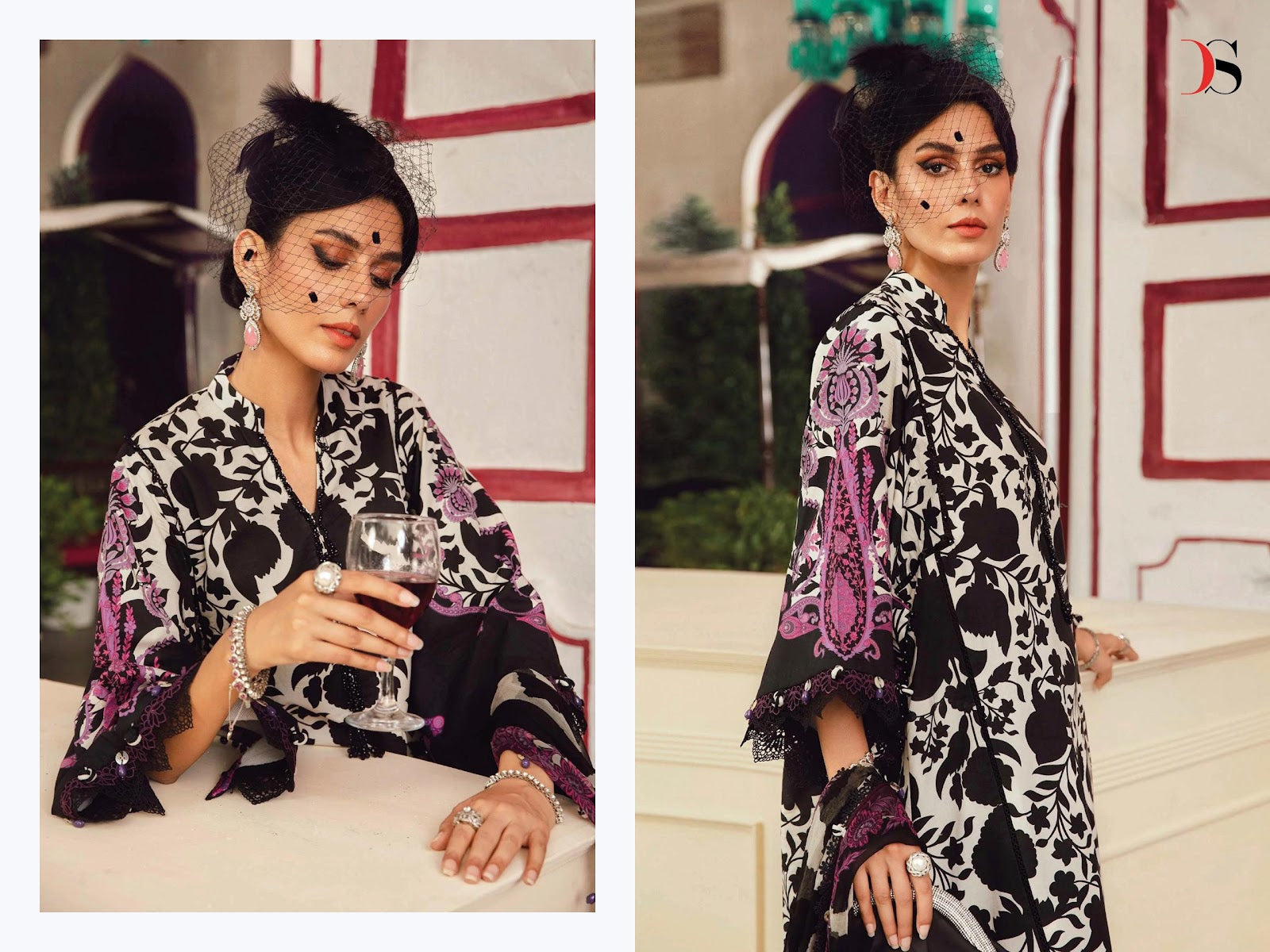 Maria B M Print 25-5 Deepsy Cotton Pakistani Patch Work Suits Manufacturer