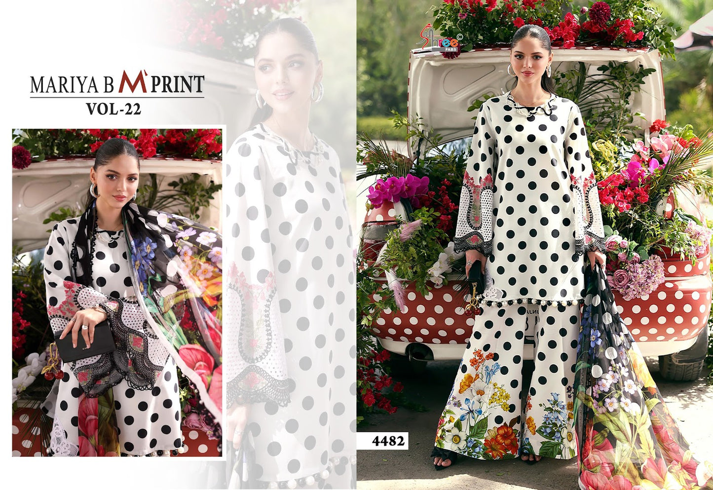Maria B M Print Vol 22 Shree Fabs Cotton Pakistani Patch Work Suits Supplier India