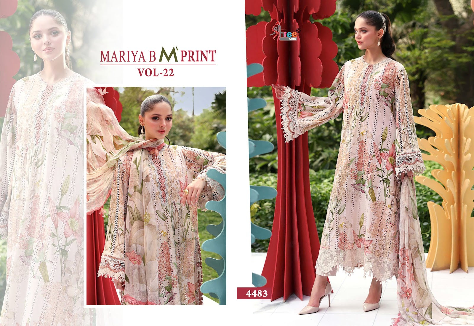 Maria B M Print Vol 22 Shree Fabs Cotton Pakistani Patch Work Suits Supplier India