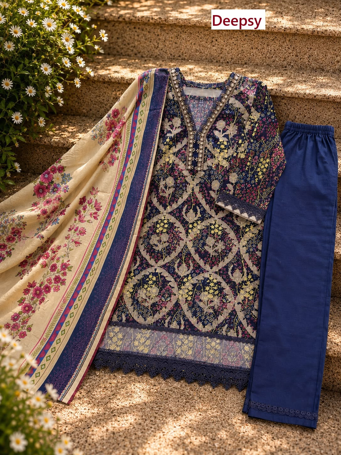 Maria B Mprint 7 Deepsy Cotton Pakistani Readymade Suits Wholesaler Gujarat