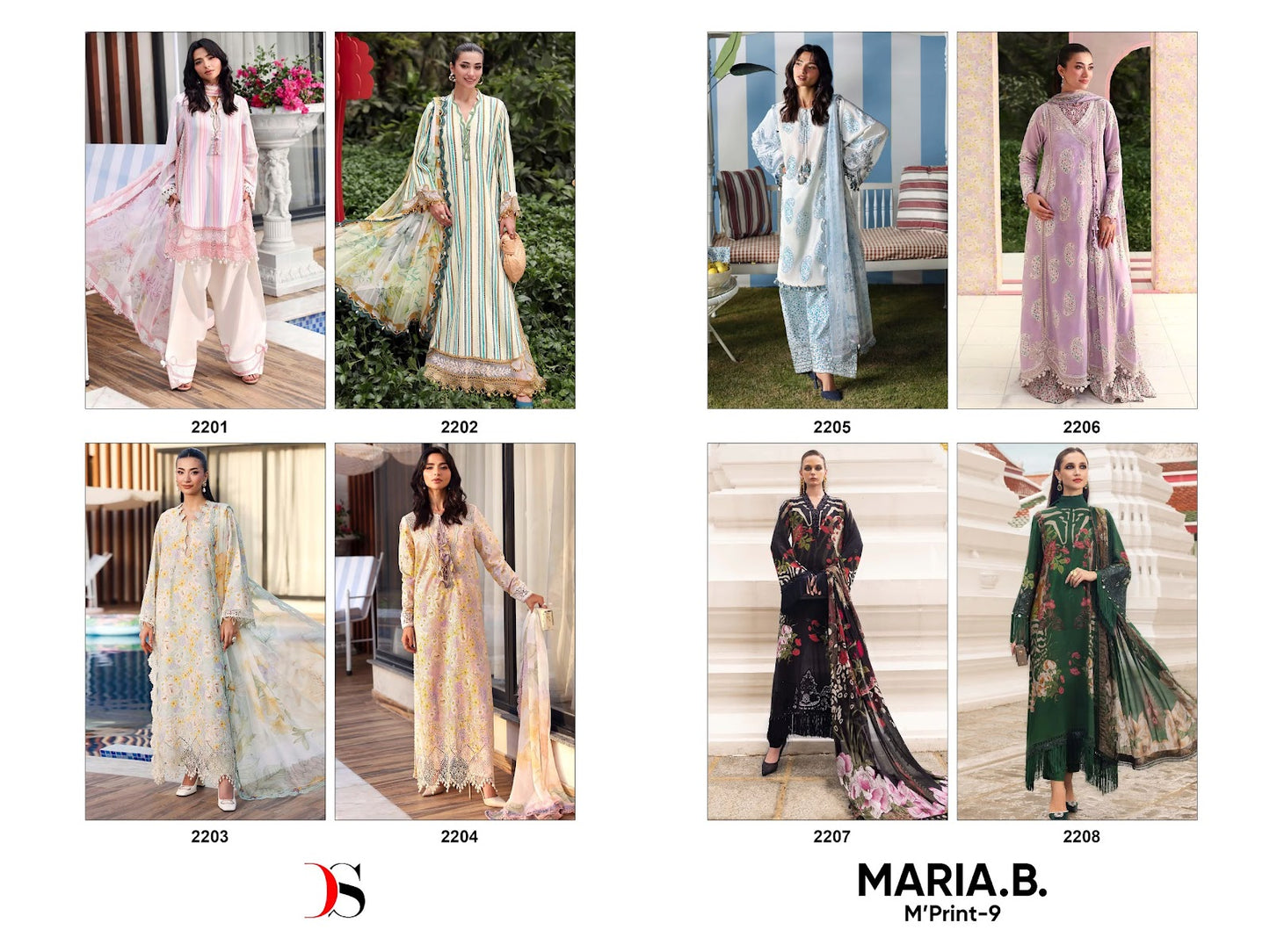 Maria B Mprint 9 Deepsy Lawn Pakistani Patch Work Suits Wholesale Price