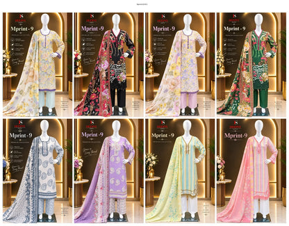 Maria B Mprint 9 Deepsy Cotton Pakistani Readymade Suits Supplier