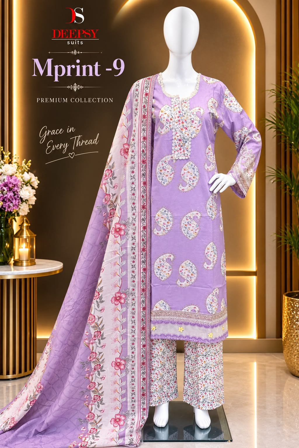 Maria B Mprint 9 Deepsy Cotton Pakistani Readymade Suits Supplier