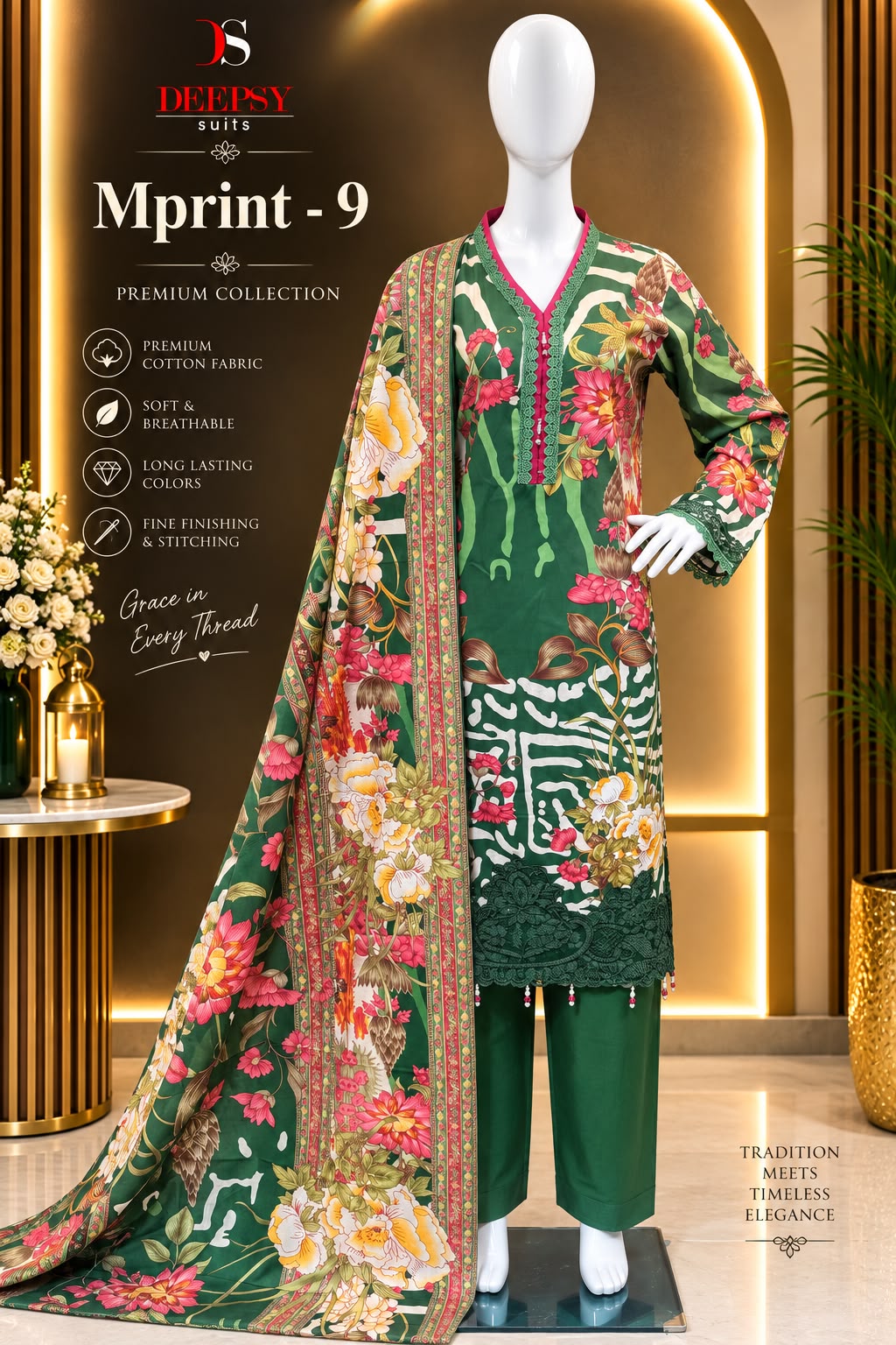 Maria B Mprint 9 Deepsy Cotton Pakistani Readymade Suits Supplier