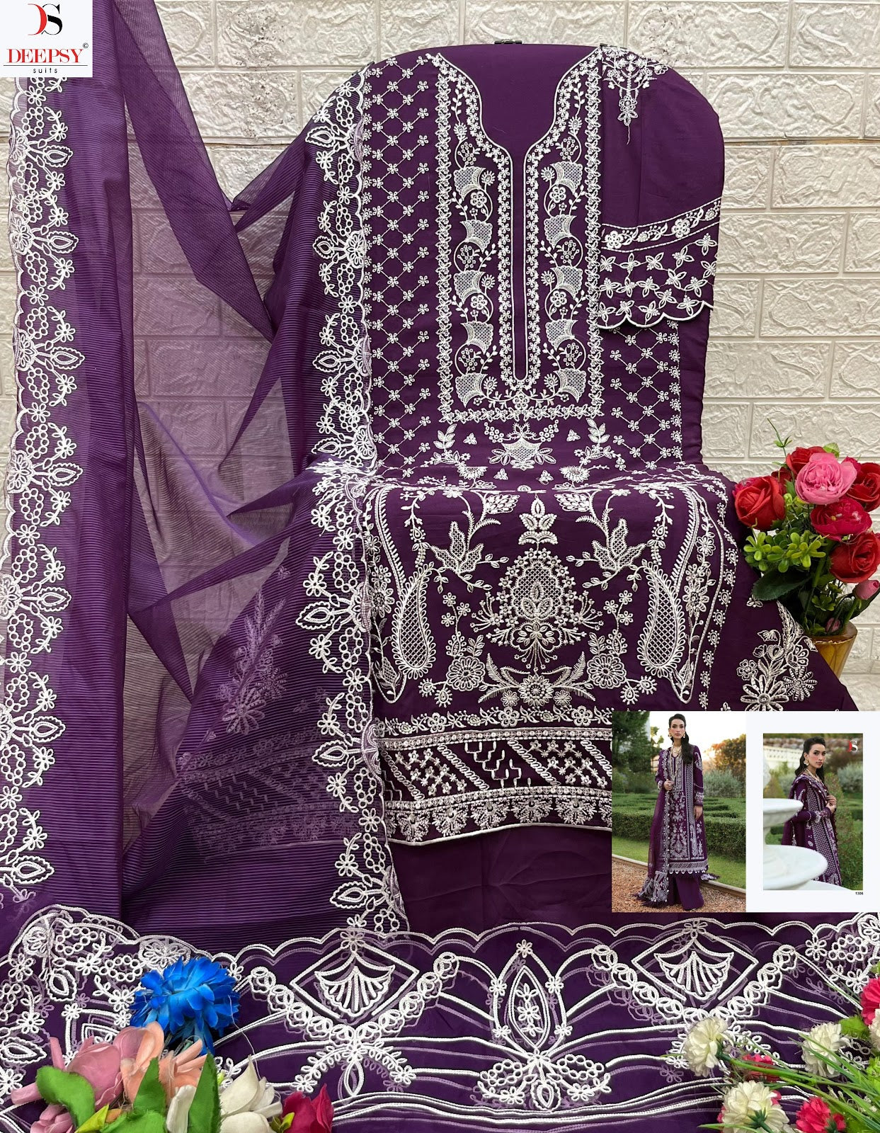 Maria B Premium Embroidered 25-3 Deepsy Cotton Pakistani Patch Work Suits Exporter Gujarat