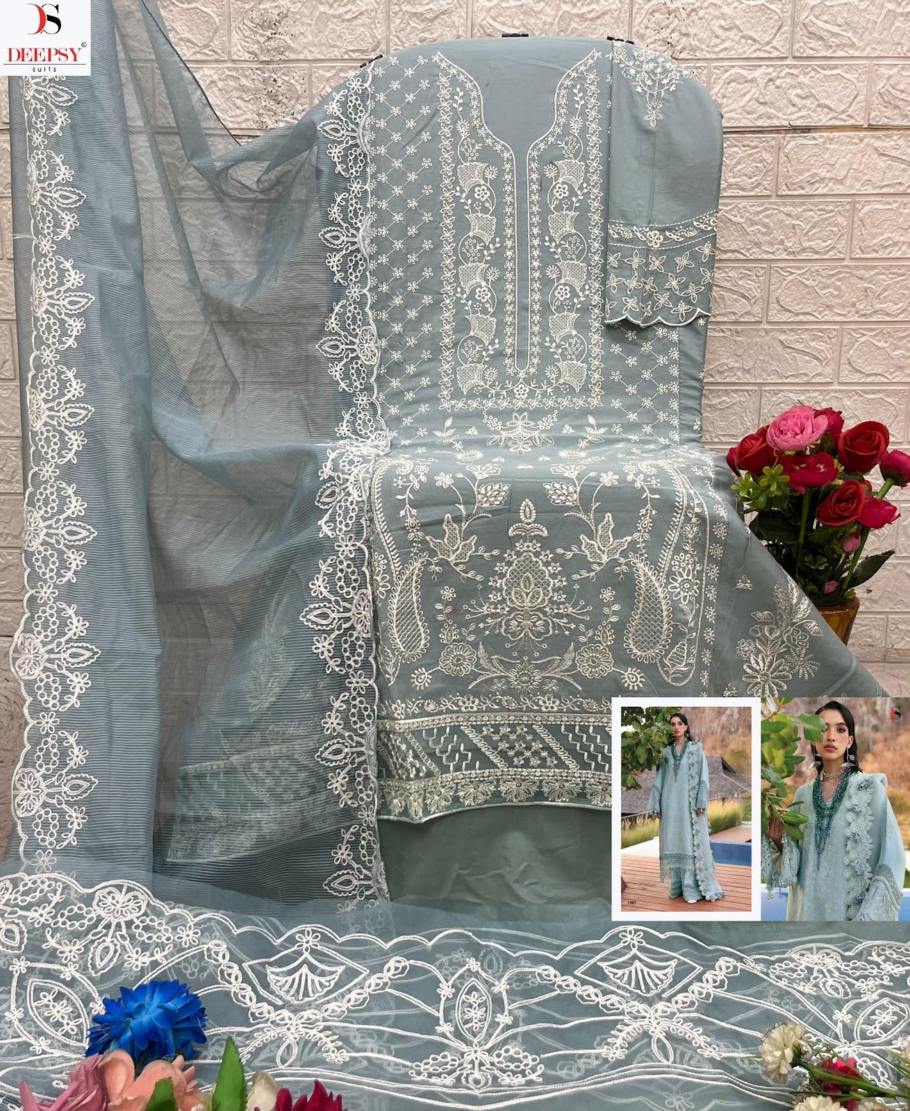 Maria B Premium Embroidered 25-3 Deepsy Cotton Pakistani Patch Work Suits Exporter Gujarat