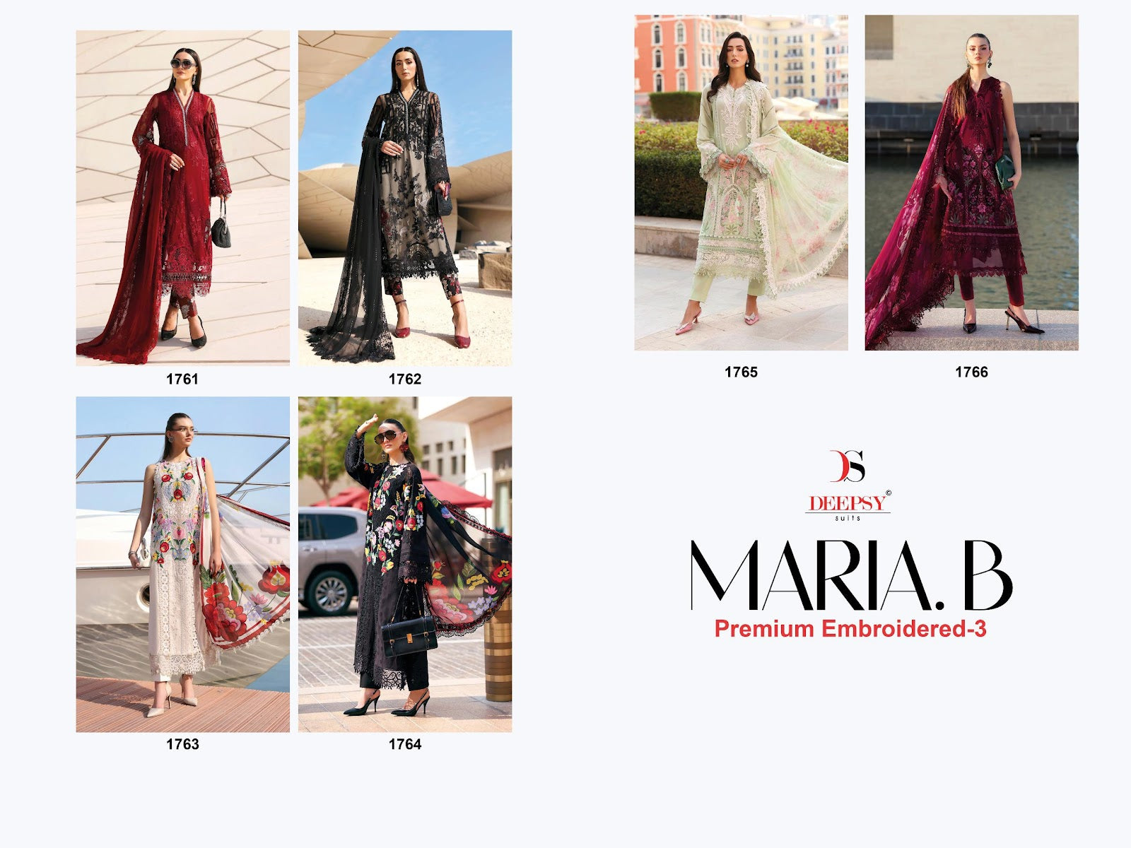 Maria B Premium Embroidered 3 Deepsy Cotton Pakistani Patch Work Suits Wholesaler Ahmedabad