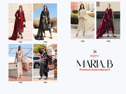 Maria B Premium Embroidered 3 Deepsy Cotton Pakistani Patch Work Suits Wholesaler Ahmedabad
