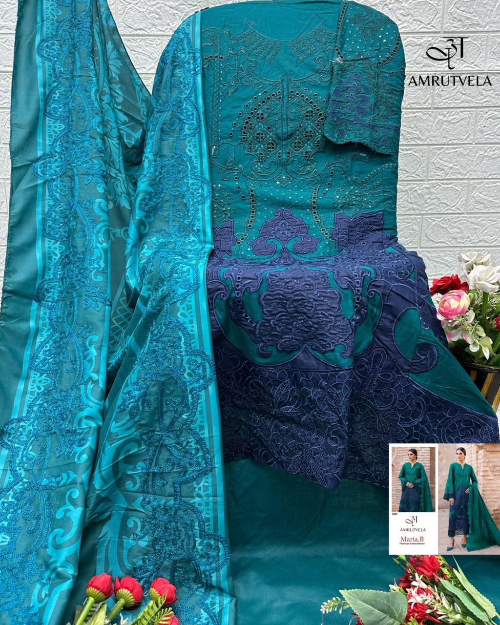 Maria B Premium Embroidered Amrutvela Cotton Pakistani Salwar Suits Supplier Gujarat