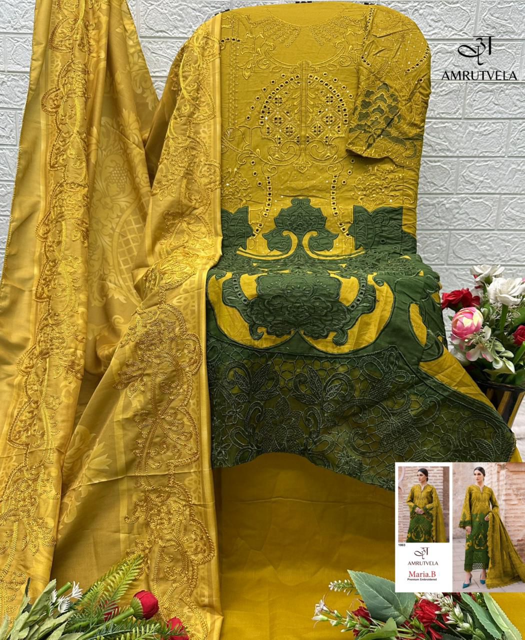 Maria B Premium Embroidered Amrutvela Cotton Pakistani Salwar Suits Supplier Gujarat