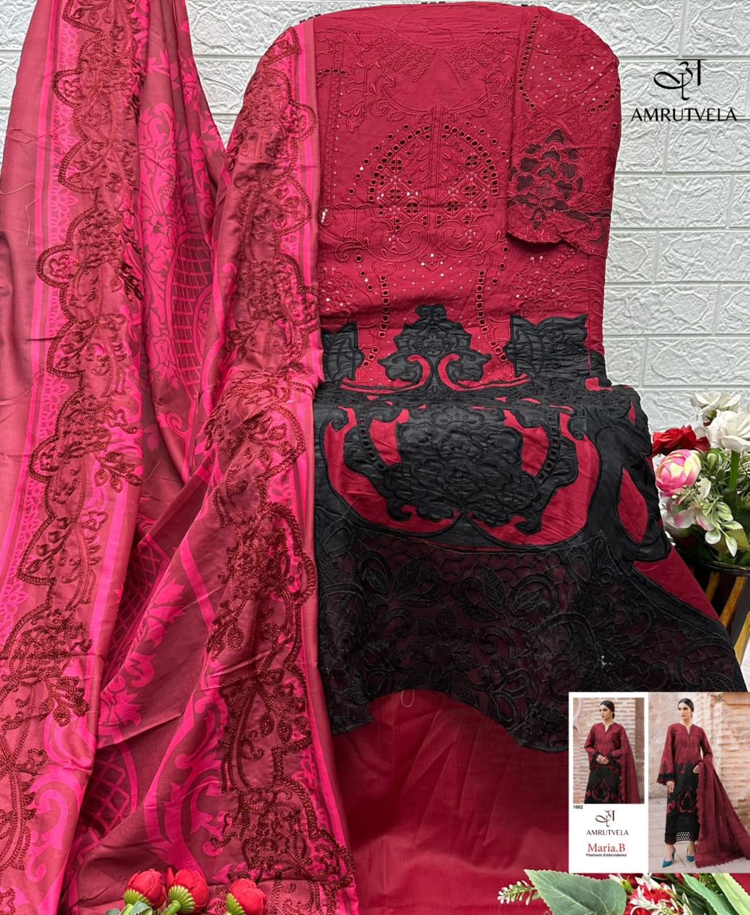 Maria B Premium Embroidered Amrutvela Cotton Pakistani Salwar Suits Supplier Gujarat