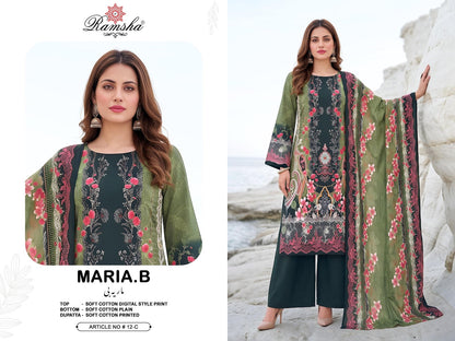 Maria B Vol 12 Ramsha Cotton Pakistani Readymade Suits Supplier