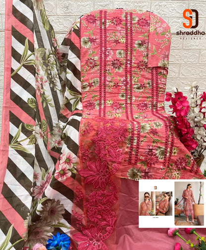 Maria B Vol 19 Chikankari Cotton Collection Shraddha Designer Pure Cotton Pakistani Patch Work Suits Wholesaler India
