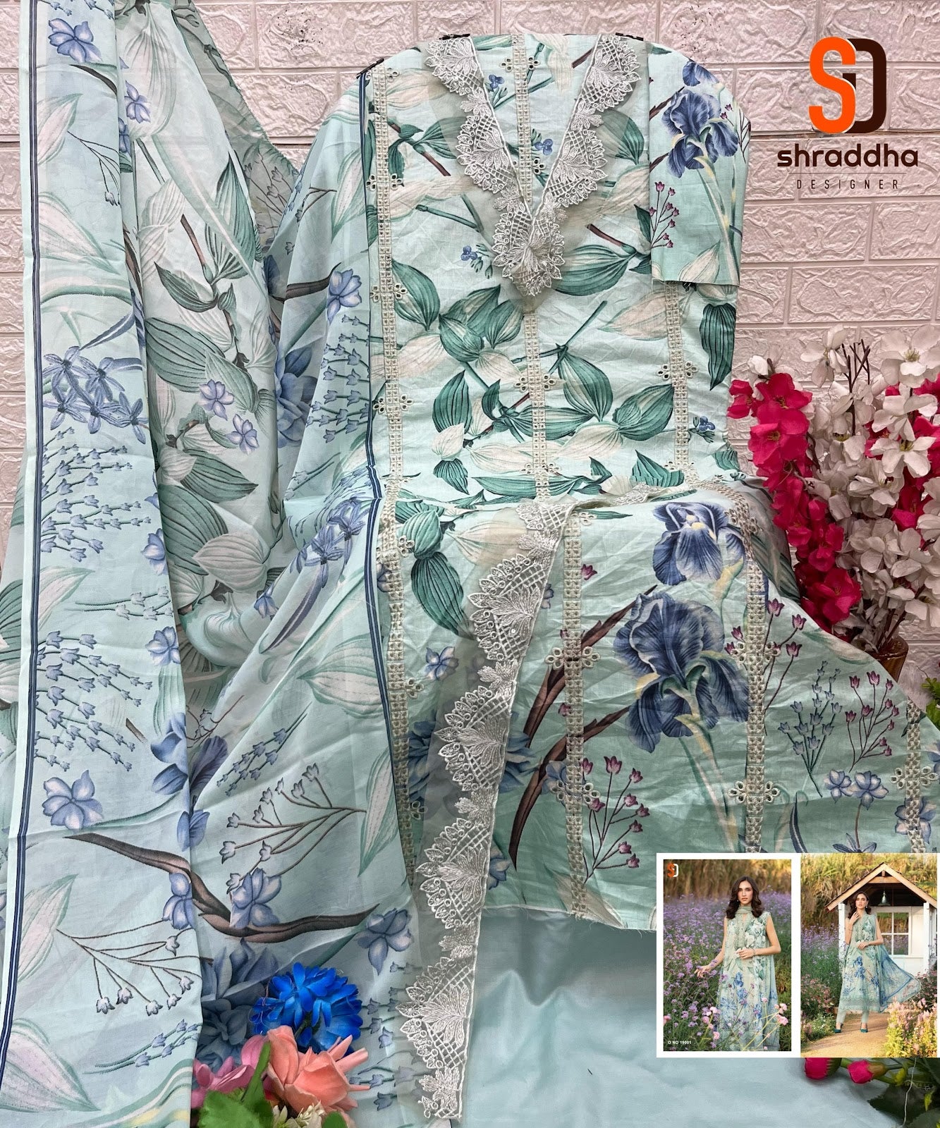 Maria B Vol 19 Chikankari Cotton Collection Shraddha Designer Pure Cotton Pakistani Patch Work Suits Wholesaler India