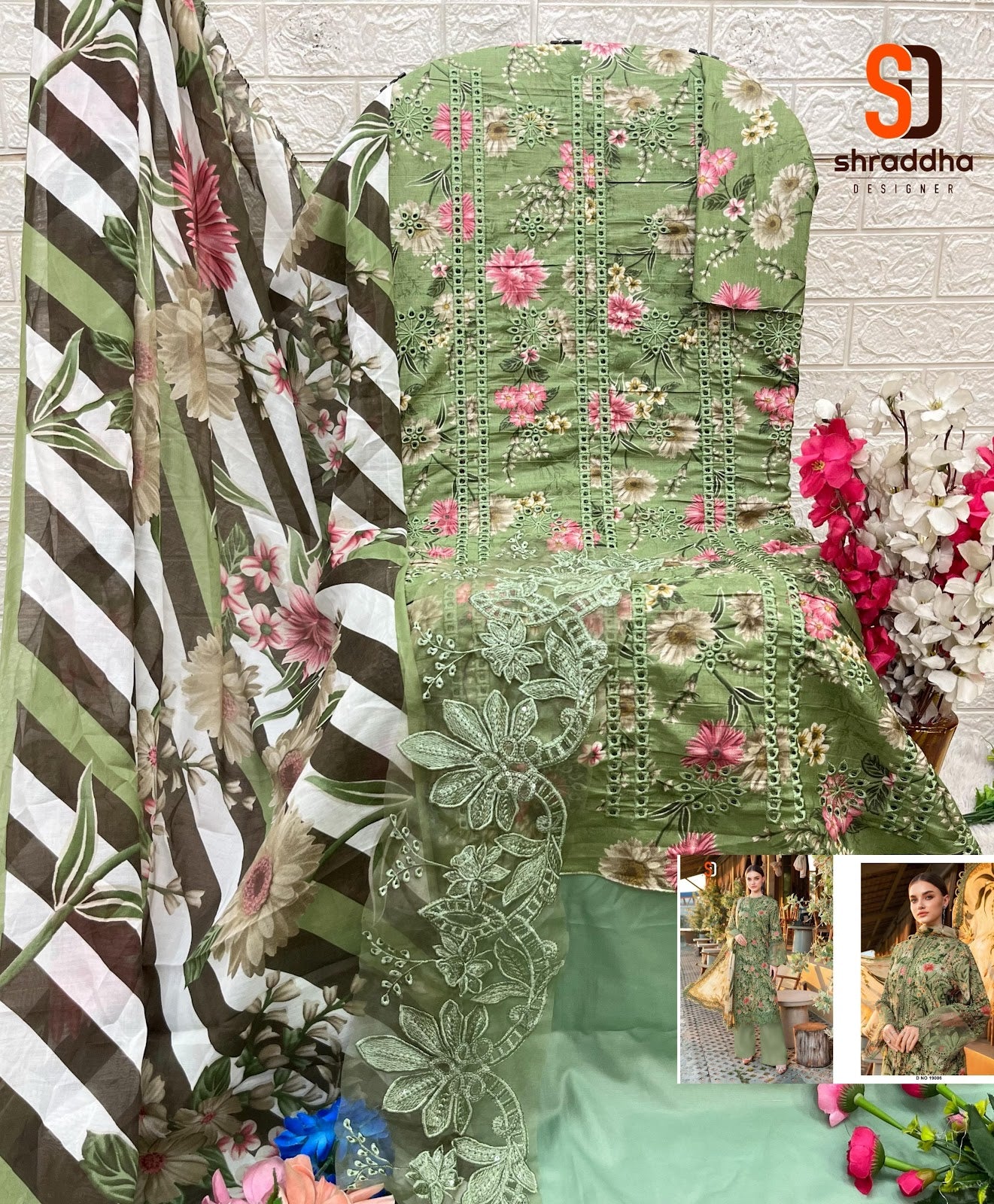 Maria B Vol 19 Chikankari Cotton Collection Shraddha Designer Pure Cotton Pakistani Patch Work Suits Wholesaler India