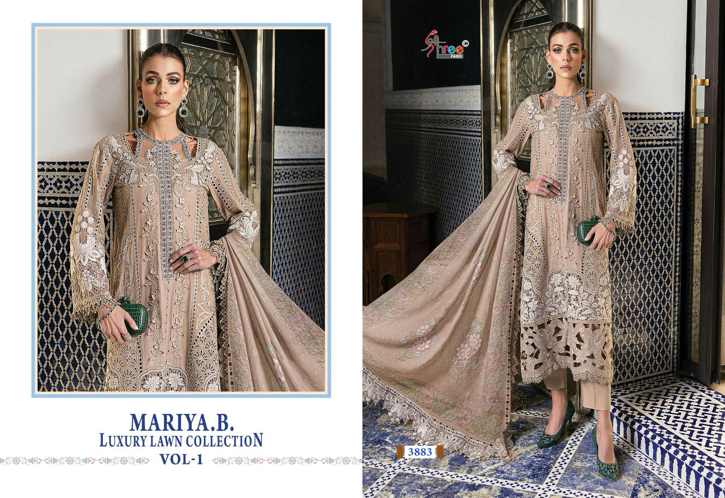 Maria B Vol 1 Luxury Lawn Collection Shree Fabs Pure Cotton Pakistani Salwar Suits Manufacturer India