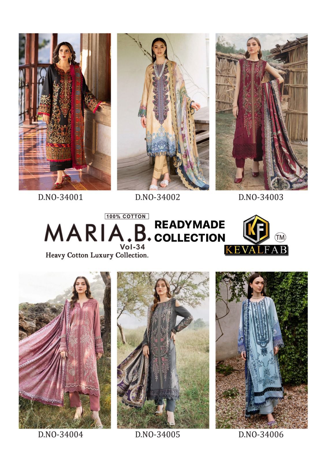 Maria B Vol 34 Heavy Cotton Luxury Collection Keval Fab Karachi Readymade Suits Supplier Ahmedabad